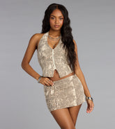 Fierce And Flirty Snake Print Halter Top